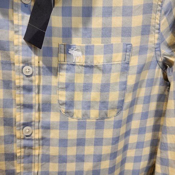 Abercrombie & Fitch Blue and Cream Casual Button Down Kids Shirt 11/12 NWT - Picture 8 of 10